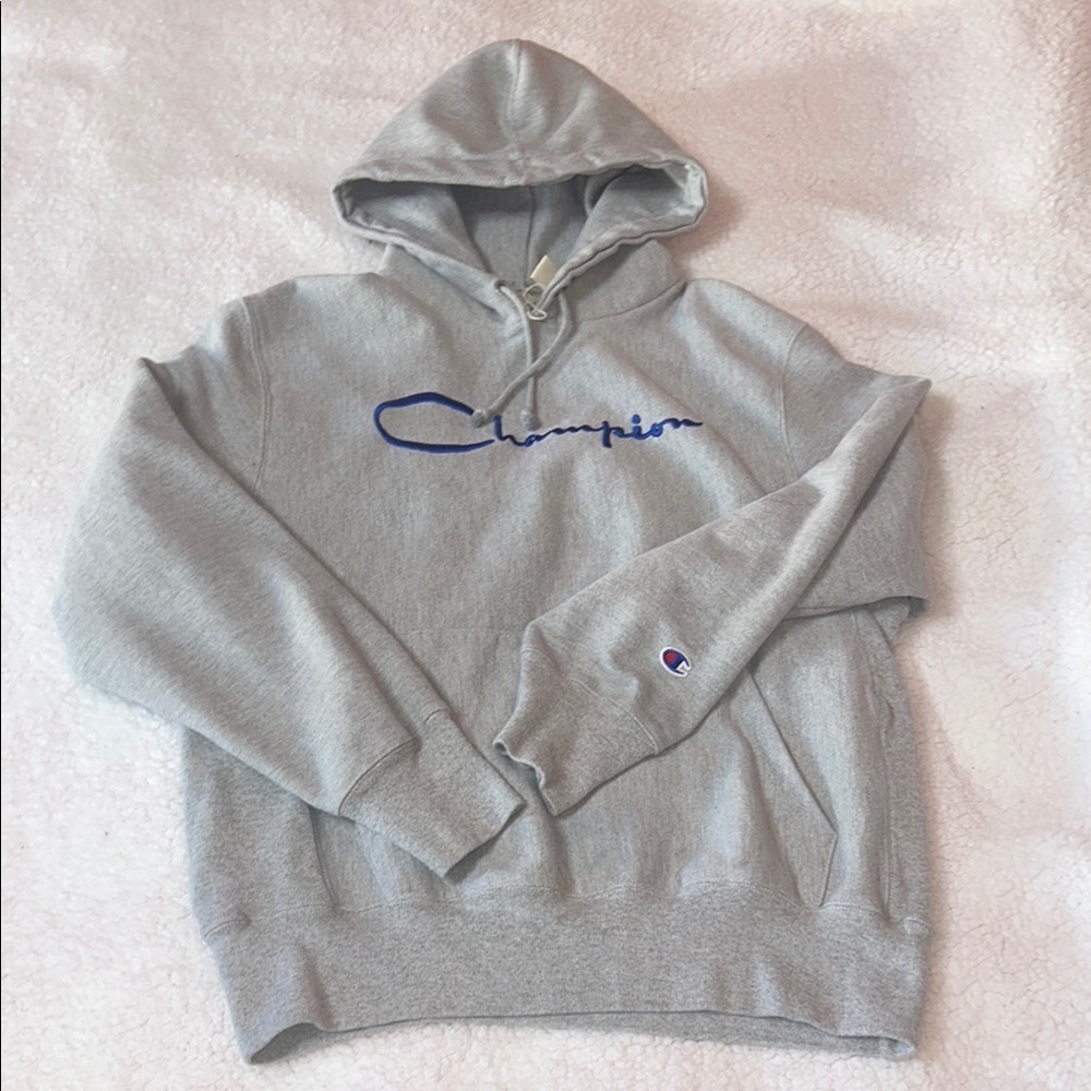 Champion Gray Hoodie Sweatshirt Pullover